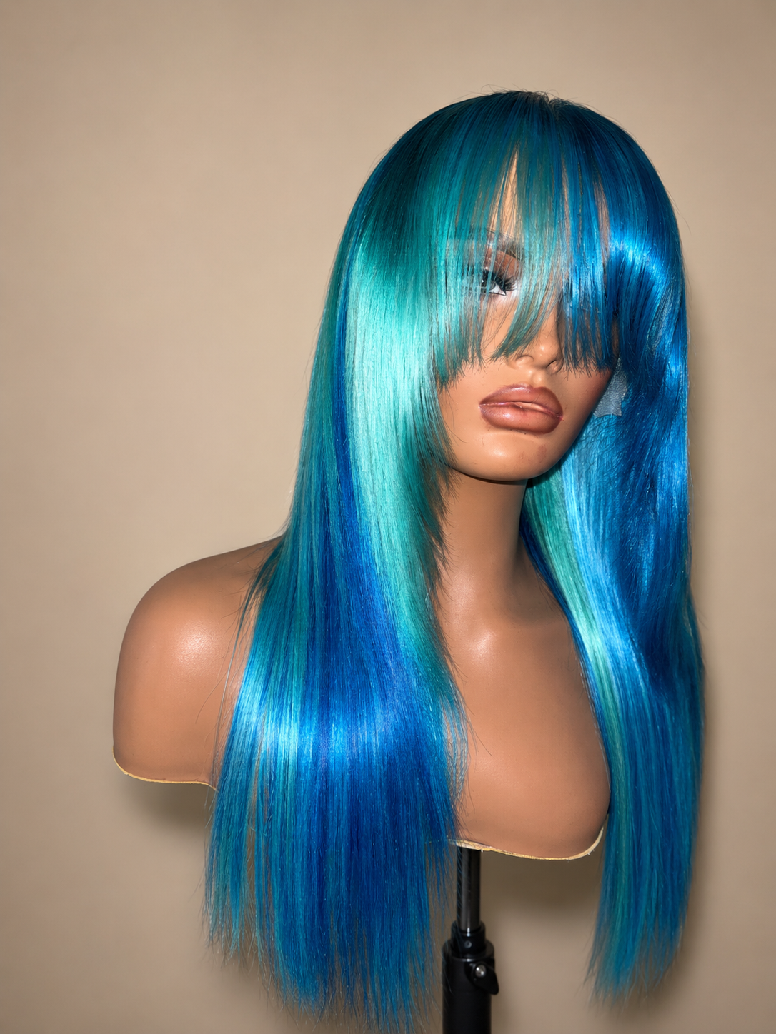 Aqua-Marie With Bangs | 22” HD Lace Wig
