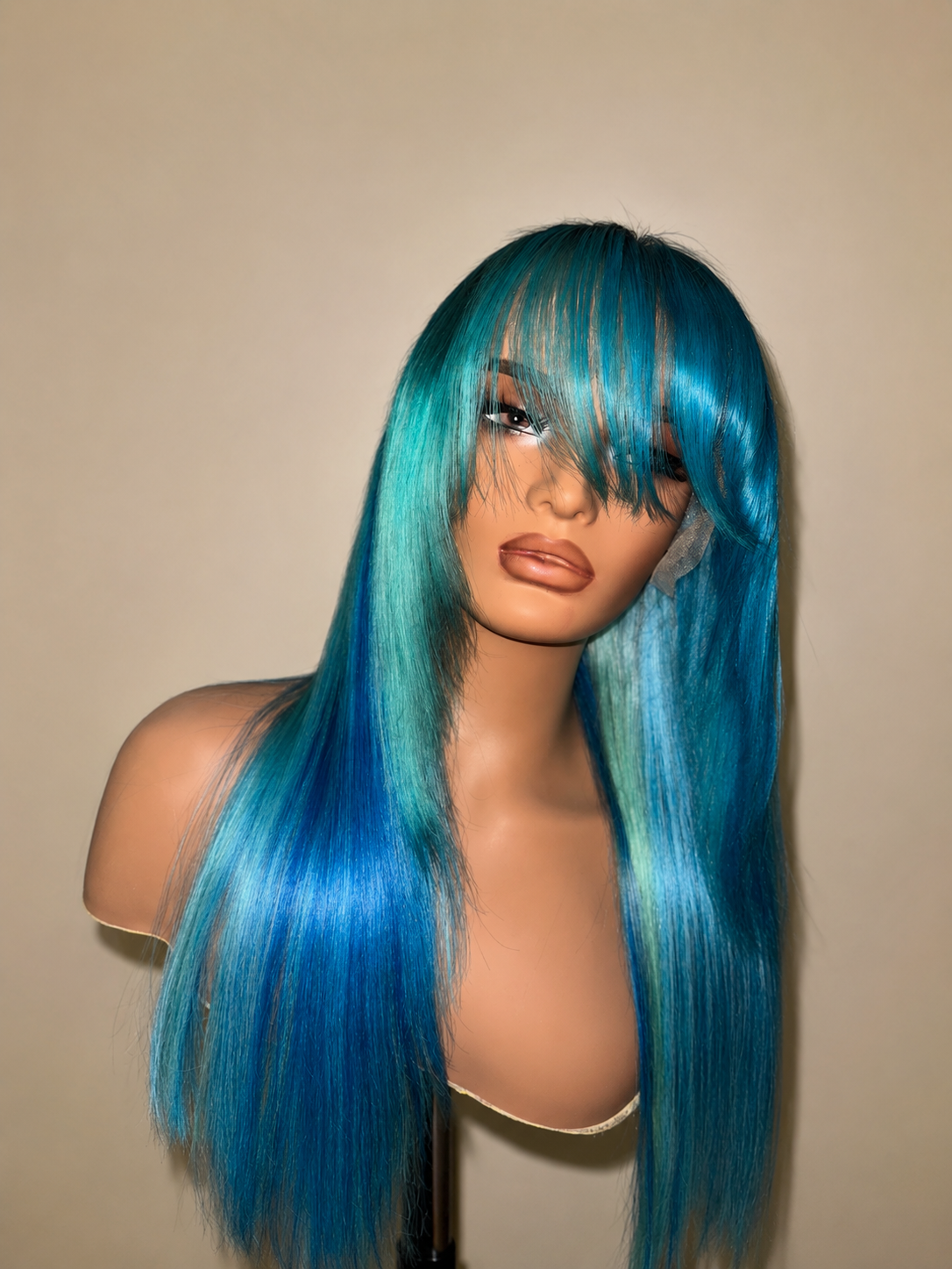 Aqua-Marie With Bangs | 22” HD Lace Wig